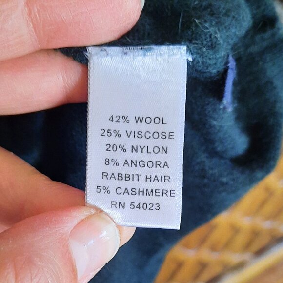 BANANA REPUBLIC Wool-Cashmere Blend Bell-Sleeve Peplum Sweater - Green, Size S - Picture 15 of 16